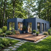 Maison préfabriquée en acier isolé moderne de luxe de 40 pieds avec balcon et terrasse panoramiques