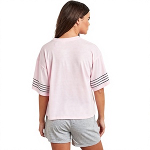 Best Selling Women's Oversized Varsity <b>T</b> <b>Shirt</b> Cotton Blend Casual Sports Tee Custom Logo Graphic Print XS-5XL OEM Manufacturer - Product Image 3