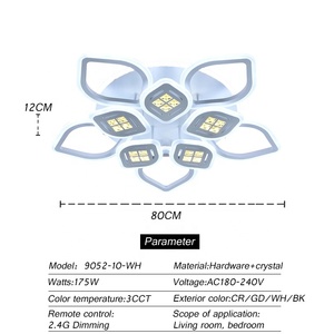 New modern LED Đèn chùm trần đèn cho phòng khách thông minh trong nhà treo trắng Shade wifi treo giá phòng ngủ ánh sáng - Product Image 5