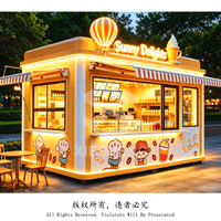 Nouveau Kiosque de Magasin de Desserts Modulaire en Acier Préfabriqué de 20 Pieds avec Vitrine, Compartiment et Évier