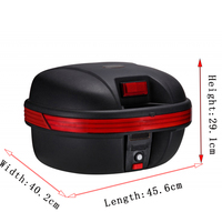 Coffre de luxe en plastique de moto de boîte de la queue 29l, tronc rouge noir pour la moto