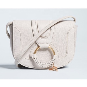 Fashion <span class=keywords><strong>Beige</strong></span> Color Women Saddle Bag Cross Body Bag for ladies With O Ring Handle - Product Image 1