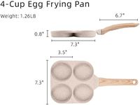 Poêle à Omelettes Moderne 4 Tasses Antiadhésive Effet Granit, Base Multi-Couches, Poignée en Bois, Compatible Gaz et Induction, Sans PFOA, Résistante à 350°F, Écologique, Chauffe Rapidement