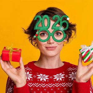 2026 Creative Digital Funny Eyewear Christmas Party Novelties Decorative <b>Frames</b> for New Year Photo Props - Product Image 4