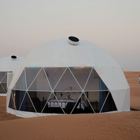 Dôme géodésique en verre pour glamping, tente dôme de luxe pour hôtel, maison dôme géodésique pour événements, avec salle de bain familiale
