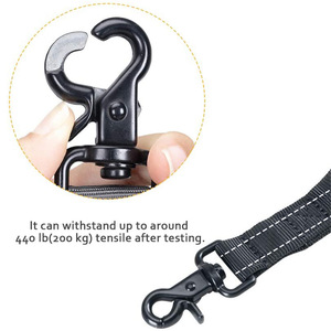 Tactical <b>Dog</b> <b>Leash</b> With Shock Absorption Black Fabric Pet Walking <b>Leash</b> For Outdoor Use - Product Image 5