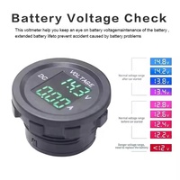 Étanche 12V 24V Mini jauge LED affichage numérique voltmètre DC montage sur panneau segmenté voiture voltmètre numérique
