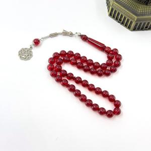 ลูกประคำมุสลิม 10 มม. 45 เม็ด, ลูกปัดอะคริลิกสีแดง, มิสบาฮ์อิสลาม, อิมาม ซุบฮาคบาร์ สระว่ายน้ำ, สรรเสริญพระเจ้า, ทิสบีฮะ โรซารี - Product Image 3