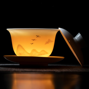 Juego de té de porcelana de Jade gordo de cordero Premium, tetera de cerámica blanca con tazas Gaiwan, caja de regalo de elaboración casera - Product Image 2