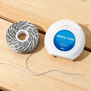 <span class=keywords><strong>Fil</strong></span> <span class=keywords><strong>dentaire</strong></span> ciré anti-déchirure avec fibres d'argent, <span class=keywords><strong>sans</strong></span> PFAS, au fluorure de menthe, pour dents sensibles, avec logo OEM - Product Image 2