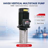 Pompe centrifuge verticale multi-étages haute pression H4V50 pour liquide de refroidissement CNC, destinée aux tours, centres d'usinage, perçage, taraudage et convoyeur de copeaux de fer