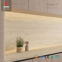 Losa de Piedra Sinterizada a Medida de 12 mm, Color Amarillo Claro con Madera Oscura, 1600x3200 mm, Acabado Mate, Diseño de Vetas Continuas para Encimeras de Cocina