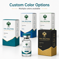 Maßgefertigte 10ml Ampullen-Verpackungsetiketten Pillen- & Flüssigkeitsverpackung Selbstaufrichtende Schachteln mit Elfenbeinkarton Heißprägung Logo