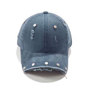 Style rétro hip-hop avec rivets et bords effilochés, ajustement unisexe (55-60 cm), mode vintage pour la rue, le shopping et les activités de plein air - Product Image 2