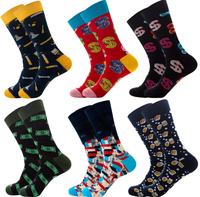 Chaussettes tendance Hip Hop personnalisées pour hommes, motif requin clown, collection 2022, marque privée, amusantes, joyeuses, mignonnes, à motifs fruits, aliments, chips, design pour hommes