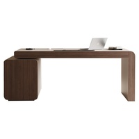 Bureau de direction de luxe moderne en bois avec design haut de gamme en bois massif en acier inoxydable pour le bureau et l'étude