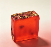 Savon artisanal transparent à la glycérine et aux huiles essentielles, fleurs séchées intégrées, nettoyant doux, éclaircissant, barre de bain, logo personnalisé