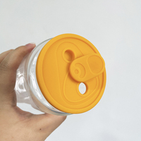 Couvercles en silicone colorés de remplacement en gros pour pot de canette de bière en verre de 16oz tasse à gobelet avec bouchon amovible
