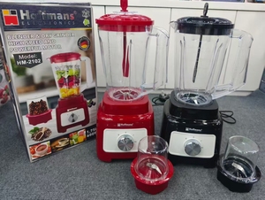 Licuadora de Alimentos 2 en 1 Hoffmans, la Más Vendida en el <span class=keywords><strong>Mercado</strong></span> Africano, 600W con Vaso Mezclador, Jarra de 1.75L, Diseño Cuadrado Rojo y Negro - Product Image 3