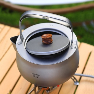 Accessoires de voyage, bouilloire en titane pour le camping, bouilloire à thé et à café d'extérieur, <span class=keywords><strong>vaisselle</strong></span>, pot, fournitures, plats de tourisme, équipement de cuisine pour la <span class=keywords><strong>randonnée</strong></span> - Product Image 3