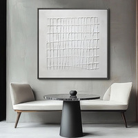 Toile abstraite originale, art 3D, Wabi Sabi, minimalisme moderne, peinture à l'huile sur plâtre, cadre en bois personnalisé, art mural pour la décoration de la maison