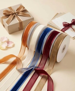 25 Cm Polyester Satin-edged Chiffon <strong>Ribbon</strong> Fresh Flowers Gift Packaging DIY Handmade Clothing Accessories Home Decoration - Product Image 6