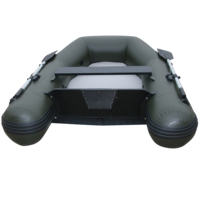 Bateau pneumatique à rames en PVC épaissi de 0,9 mm avec plancher pneumatique, support pour moteur hors-bord, vert, pour la pêche et les sports nautiques