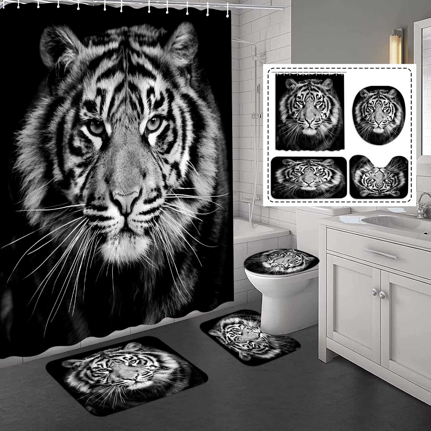 Lion (7) Tigre noir et blanc