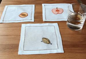 Serviettes de cocktail en lin de l'automne – 100% lin naturel, serviettes de boisson réutilisables, vaisselle écologique pour bar, fête - Product Image 3