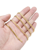 Chaîne plaquée or 18 carats, chaîne en acier inoxydable 4 mm, chaîne NK, accessoires pour la fabrication de colliers, bracelets et bijoux de ventre DIY