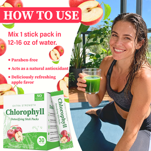 Sachets de chlorophylle en poudre pour la santé intestinale – Délicieuse poudre verte saveur pomme croustillante - Product Image 4
