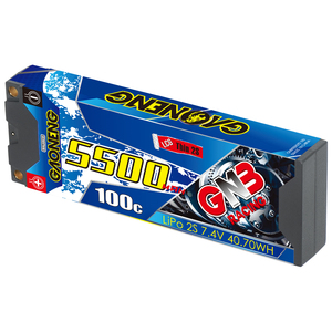 GNB GAONENG LCG 5500MAH 2S 7.4V 100C 200C Baterai LiPo Hard Case 5.0mm 5mm Bullet RC Mobil 1:10 1/10 Diperbarui Dari 5000MAH 5200MAH - Product Image 5