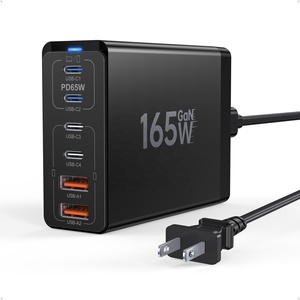 Cargador de Portátil HNT GaN de 165 Vatios, <span class=keywords><strong>6</strong></span> Puertos, 4C2A, <span class=keywords><strong>Carga</strong></span> Rápida, Adaptador PD+QC3.0 para Macbook, iPad, iPhone, Samsung Galaxy - Product Image 2