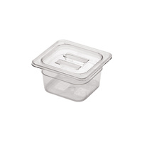 Contenedor Gastronorm de Plástico Duro para Hostelería y Catering, Recipiente Gastronorm de PC Transparente de 10 cm, Tamaño 1/6