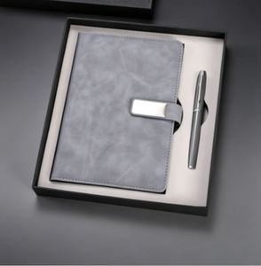 New Promotional Blue Pu Leather <b>Notebook</b> and Pen Custom A5 <b>Diary</b> Thermos Cup Note Book Gift Set With Water Bottle - Product Image 5