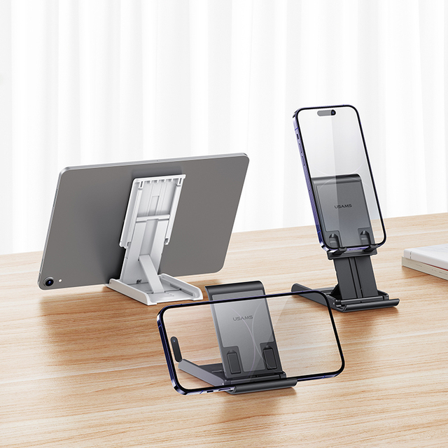 USAMS ZJ073 Top Seller Custom logo Mobile Phone Accessories Folding Holder Universal Desktop Stand for Phones/Tablets