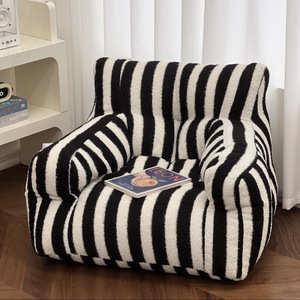 Ensemble de mini chaises de canapé rayées rouges pour enfants Chaise paresseuse mignonne en tissu de conception traditionnelle éponge pour lire des appartements - Product Image 4