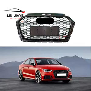 Kit carrosserie Galvanoplastie Argent Grille en nid d'abeille pour <span class=keywords><strong>Audi</strong></span> <span class=keywords><strong>A3</strong></span> 2017 2018 Facelift <span class=keywords><strong>Audi</strong></span> RS3 Grille avant - Product Image 3