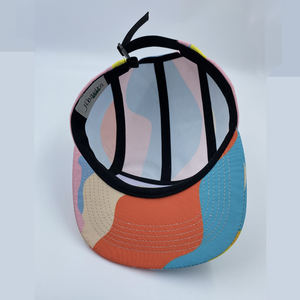 Sombrero Strapbback de cinco paneles de nailon y poliéster personalizado de fábrica, gorra de campamento, 5 paneles con clip de plástico y patrón de logotipo personalizado - Product Image 3