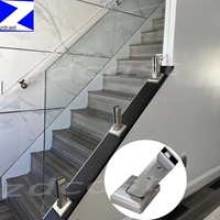 Support de verre réglable en acier inoxydable sans cadre pour balustrade de terrasse et d'escalier, support d'angle pour garde-corps en verre