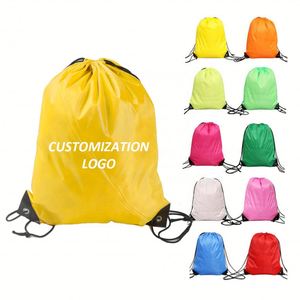 210D Polyester Waterproof <b>Drawstring</b> <b>Backpacks</b> Sports Draw String Bags Custom Logo <b>Drawstring</b> Bag - Product Image 1