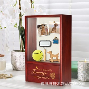 Cross-border wooden pet <b>urn</b>, home furnishing, dog and <b>cat</b> pull-out design, can hold photos and ashes, memorial funeral supplies. - Product Image 3