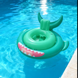 Shark Cross Base <b>Ring</b> PVC Inflatable Swimming Float For Children Infant Swim Seat <b>Ring</b> <b>Cartoon</b> Design Manual Inflation - Product Image 5