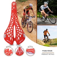 Asiento de Bicicleta de Montaña Ultraligero con Diseño de Textura de Carbono, Amortiguador de Impactos y Orificios de Ventilación