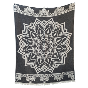 Cotton Blankets Throw 200x240 cm - 78x95 Inch <b>Bed</b> Spread, <b>Sofa</b> <b>Cover</b> - Natural Color - Product Image 4