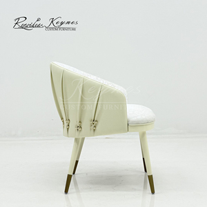 Sillón de tela con diseño personalizado de producción en gran volumen Keynes, color blanco crema, para descanso y ocio. - Product Image 3