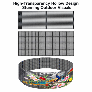 P3.91-7.81 See Through LED Video <b>Wall</b> Outdoor Full Color Transparent LED Screen 55% Transmittance Glass Window <b>Display</b> - Product Image 2