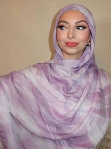 Pañuelo Hijab de Poliéster y Algodón con Estampado Étnico, Talla Grande, 180*80cm, Personalizado, Serie Acuarela - Product Image 2