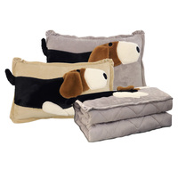 Ensemble de couette multifonctionnel Animal de dessin animé coussin de traversin tricoté et couverture Portable pliable 2-1 complément de coussin