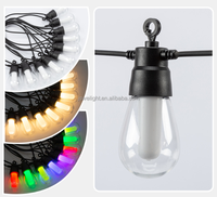 Fernbedienbare bunte RGBW 8m 10 LED-Solar-Lichterkette für den Außenbereich, IP65, dimmbar, schwarzes Kabel, Kunststoff, für Terrasse und Garten